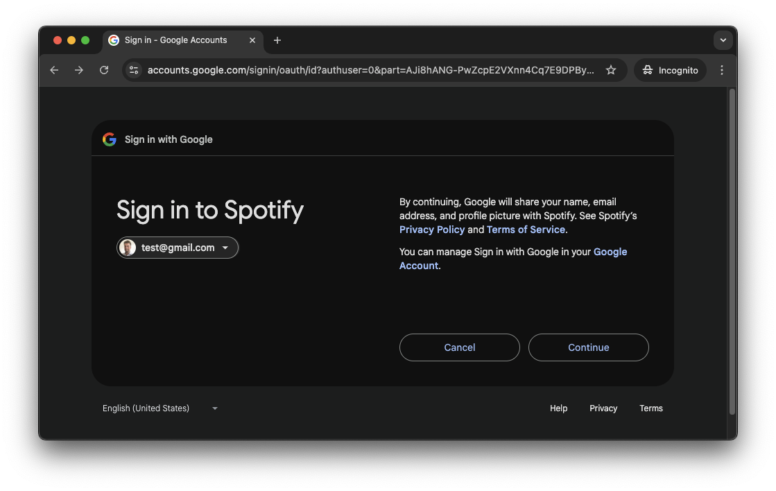 Google prompts consent