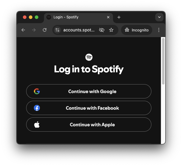 Federated authentication with Spotify